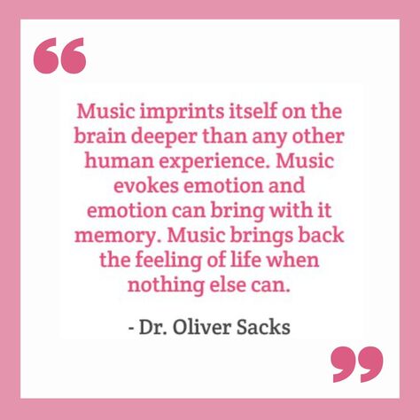 Music imprints quote Dr Oliver Sacks