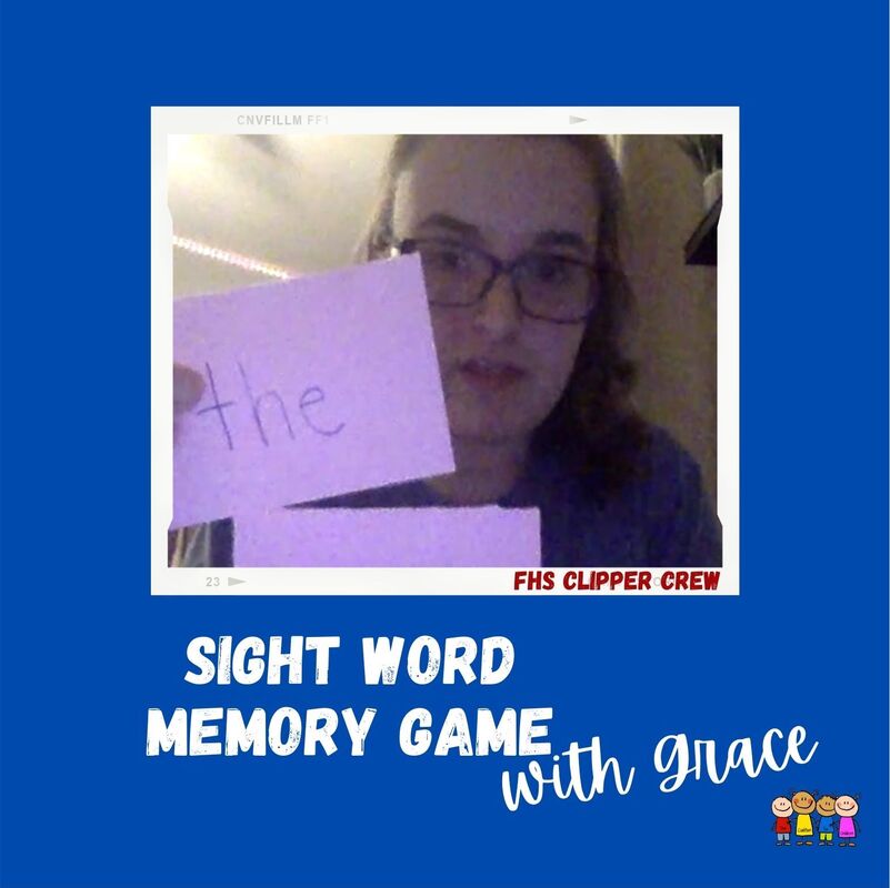 Sight Word Memory Game with Grace from Falmouth High School Child Development class