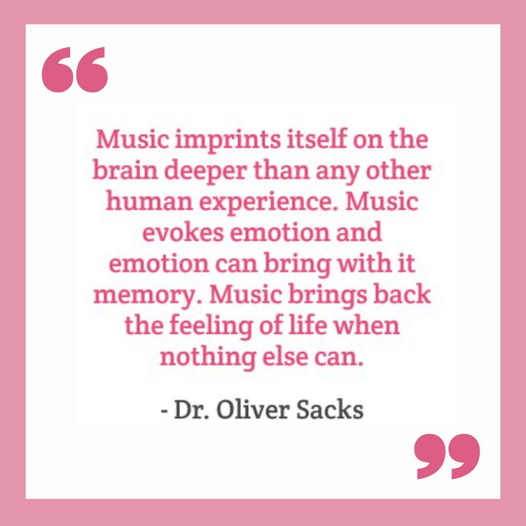 Music imprints quote Dr Oliver Sacks